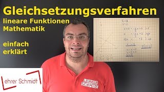 Gleichsetzungsverfahren mit Zeichnung  Mathematik  lineare Funktionen  einfach erklärt [upl. by Aehsat]