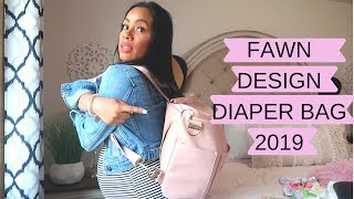 WHATS IN MY DIAPER BAG 2019  FAWN DESIGN DIAPER BAG 2019  DIAPER BAG REVIEW  CRISSY MARIE [upl. by Yelsnya]