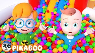 THE BALL PIT SHOW FOR LEARNING COLORS  Pretend Play with Balls amp Sliders for Kids  PiKaBOO [upl. by Britte]