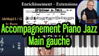 Cours daccompagnement jazz Comment enrichir les accords de main gauche au piano Tutoriel [upl. by Reade]