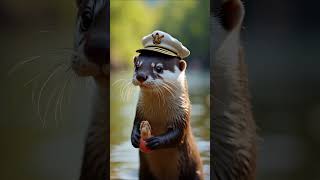 Captain Otter on Duty 🦦❤️‍🔥otter captain cuteanimals adorable wildlife [upl. by Burl835]