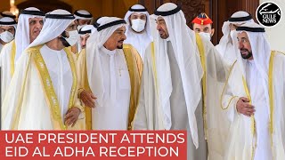 UAE President receives Rulers Crown Princes of all emirates on Eid Al Adha [upl. by Yrkcaz92]