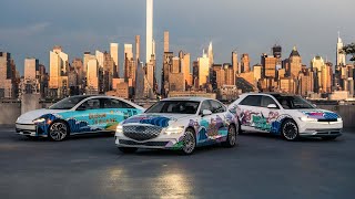 Hyundai e Genesis mostram Art Cars em Nova York para promover a Expo Mundial 2030 [upl. by Nilak]