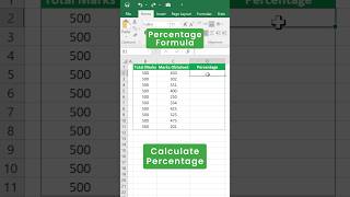 How to calculate PERCENTAGE in excel  Percentage Formula shorts excel [upl. by Jeminah174]