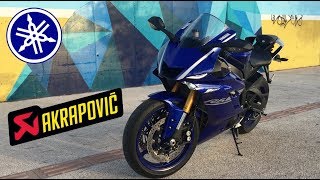 Yamaha R6 walk around  Akrapovic Racing Line Titanium sound exhaust [upl. by Grenville]