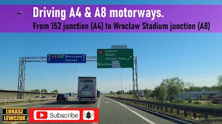 Driving A4 amp A8 motorways in Poland Lower Silesia Relaxing morning drive 2024 May [upl. by Kassandra65]