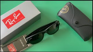 Ray Ban New Wayfarer Classic RB2132 622 52mm Sunglasses Unboxing [upl. by Nylecyoj]