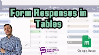 Google Form Responses in Tables in Google Sheets [upl. by Ronald]