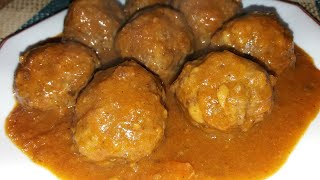 quotAlbóndigas en salsa españolaquotcomida familiar receta casera y fácil de prepararplato tradicional [upl. by Sikko]