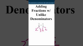 Adding Fractions with Unlike Denominators math mathematics fractions [upl. by Itnahs]