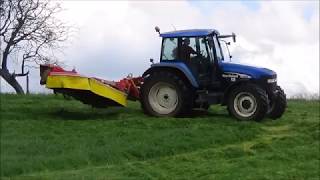 Fell Silage  Mowing with 3 Tractors amp 4 Mowers [upl. by Nonnel]