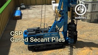 Cased AugeredSecant Piles technology animation Soilmec CAPCSP SR90 machine [upl. by Abelard988]