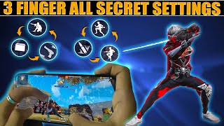 3 Finger All Secret Settings⚡🔥 3 Finger Custom Hud Free Fire 3 Finger Super Movement Custom Hud [upl. by Natalee]