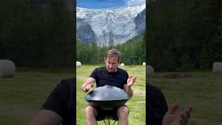 handpan at Jostedalsbreen glacier in the mountains of norway ❤️🏔️ music in E Celtic Minor [upl. by Bazluke194]