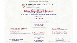 Kasturba Medical Collge Mangalore  College Day amp Awards Ceremony  Friday May 13 2022600pm [upl. by Julita]