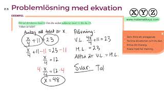 X 25 Problemlösning med ekvation [upl. by Eittod]