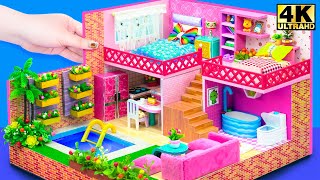 DIY Miniature House 61  Build 2 Storey Summer Villa with Swimming Pool Two Bedroom and More [upl. by Nomaj]