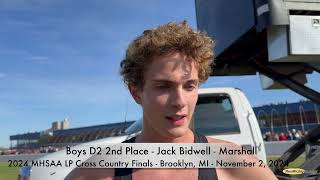 Interview Jack Bidwell Marshall  Boys D2 Runnerup at 2024 MHSAA LP XC Finals [upl. by Kellie]