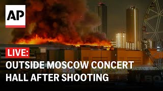 LIVE Outside Moscow concert hall after mass shooting [upl. by Ogata49]