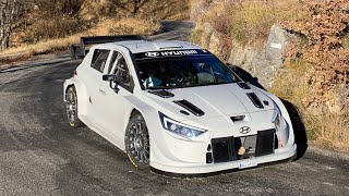 Hyundai i20 Hybrid Rally1  Rallye MonteCarlo 2022 Tests  Thierry Neuville  Julien Vial HD [upl. by Ilhsa]