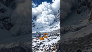 Everest Avalanche mountains everest snow shortviralvideo [upl. by Reahard]