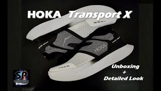 HOKA Transport X Black  White Unboxing  Detailed Look [upl. by Franklin203]