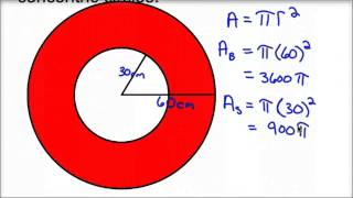 Area of Shaded Region Concentric Circles [upl. by Ehman]