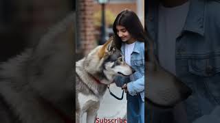 Beautiful bond a girl with trained wolf direwolf pets pet animals wolfs [upl. by Henryk]