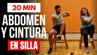 Rutina intensa de ABDOMINALES en silla 🪑 ejercicios para abdomen y cintura en silla 20 minutos [upl. by Arahas]