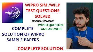 Wipro questions and AnswersWipro Previous Years Aptitude questions Wipro test questions by triloki [upl. by Uol]