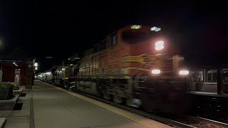 A 12 hour delayed Amtrak with BNSF and UP units flies through La Grange [upl. by Llezniuq765]