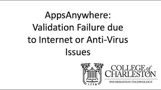 AppsAnywhere Validation Errors Due to Internet Issues [upl. by Afihtan]