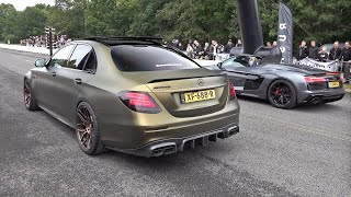 BRABUS MercedesAMG E63 S 4Matic vs Audi R8 V10 Spyder Performance [upl. by Falkner20]