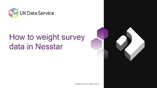 How to weight survey data in Nesstar [upl. by Haisa]