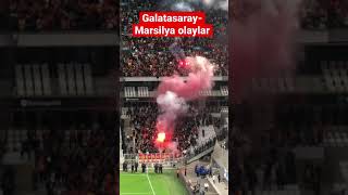 Galatasaray Marsilya maçında çıkan olaylar shorts [upl. by Nahtan]