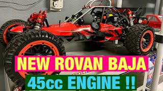 NEW ROVAN BAJA 5b 45CC  DIRT AND GRASS BASHING [upl. by Anirdna]