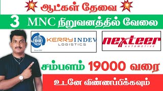 💥ஆட்கள் தேவை Top 3 MNC நிறுவனங்களில் வேலை  Chennai Jobs  Jobs in Chennai jobspoint [upl. by Bartko100]