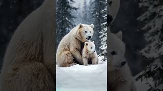 Giant White Gizzly Bear With Cub  Mother Nature bear animals [upl. by Eintroc]