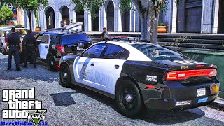 Playing GTA 5 As A POLICE OFFICER City Patrol LAPD GTA 5 Lspdfr Mod 4K [upl. by Harday]