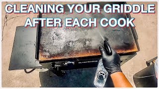 EASIEST WAY TO CLEAN AND STORE ANY FLAT TOP GRIDDLE AFTER EACH COOK [upl. by Ainesey]