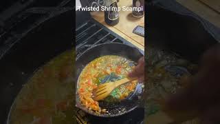 Twisted Spicy Shrimp Scampi kurtshomliv foodies shrimpscampi gardenvegetable pasta fypシ゚viral [upl. by Edac105]