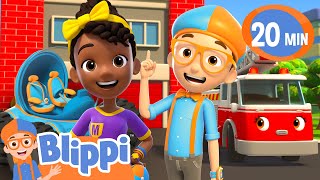 Road Trip To The Fire Station  Blippi and Meekah Podcast  Moonbug Kids [upl. by Weissberg]