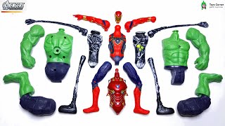 Action Figure assembly of Spider Man Hulk Iron Man amp Chimney Head  avengers toys  cheap price [upl. by Claybourne]