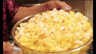 How to make MOVIE THEATER POPCORN 🍿Flavacol amp Coconut Oil  3319 [upl. by Enialedam]