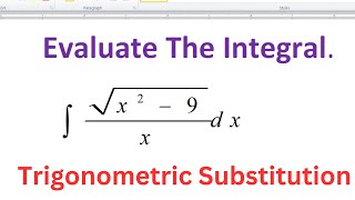 Integral of sqrtx2  9x [upl. by Anirok23]