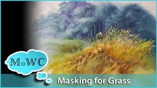 Painting a Grassy Field in Watercolor – Masking Fluid Technique [upl. by Einnaj441]