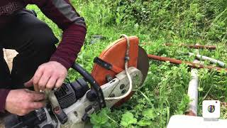 Stihl ts400 run and adjustment [upl. by Erlina]