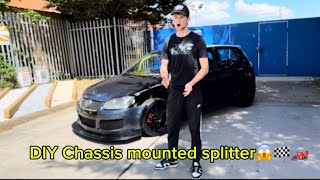 I made my own chassis mounted splitter  MK5 GTI  Track Build 🏁🏎️😱 [upl. by Noremak]