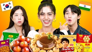 Indian Kpop Idol Koreans Try Indian Snacks For The First Time XIN  KATCHUP [upl. by Priebe756]