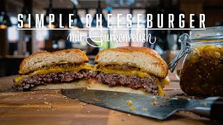 Simple Cheeseburger mit Gurkenrelish – Kochen im Tal [upl. by Eiddam]